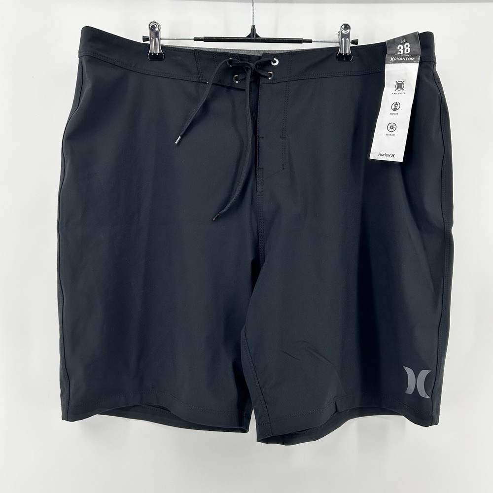 Hurley Phantom One & Only Boardshorts Mens 38 Black 20" 4 Way Stretch Surf NWT